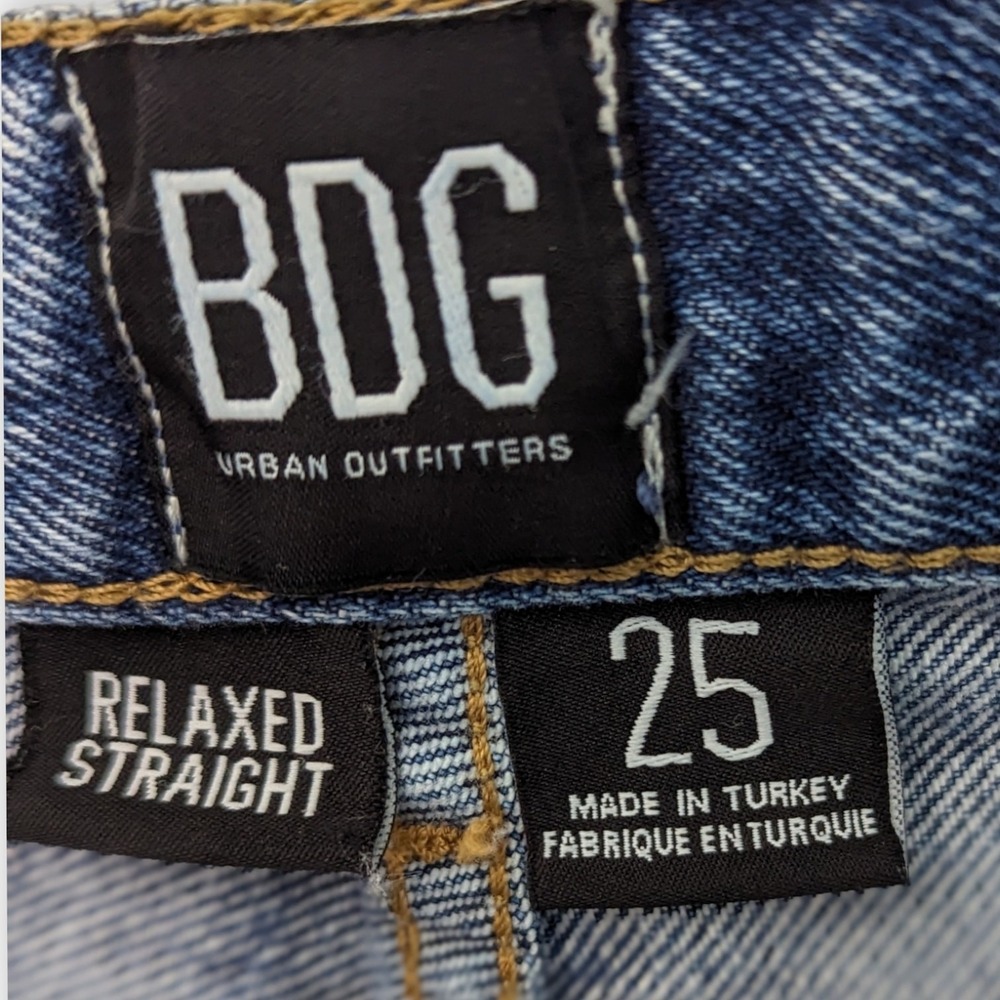 BDG‎ Urban Outfitters Relaxed Straight Jeans Ripped Hi Rise Womens Sz 25 Grunge - Picture 7 of 8